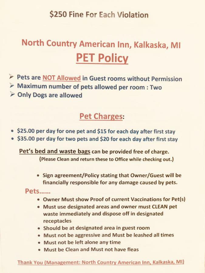 North Country American Inn Kalkaska Exteriör bild